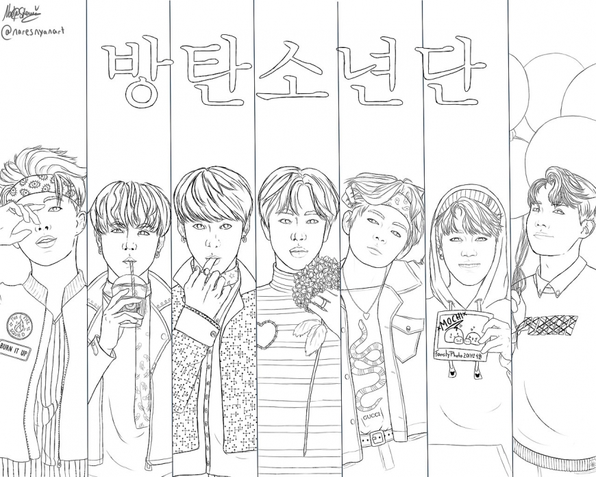 printable coloring sheets bts