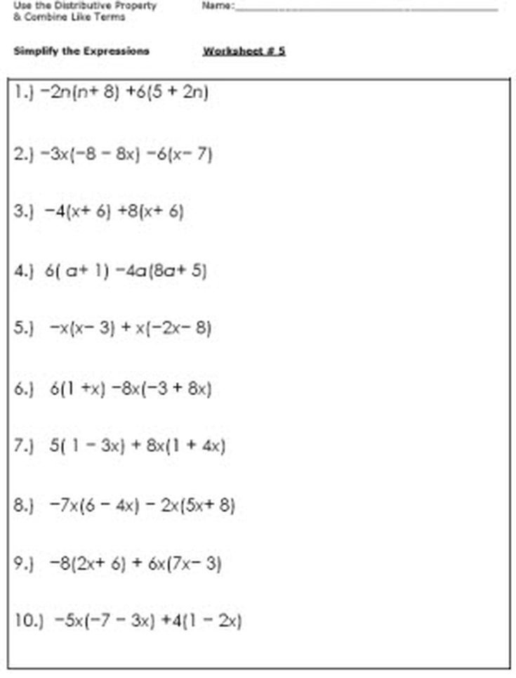 10 Grade Algebra Worksheets Language Worksheets