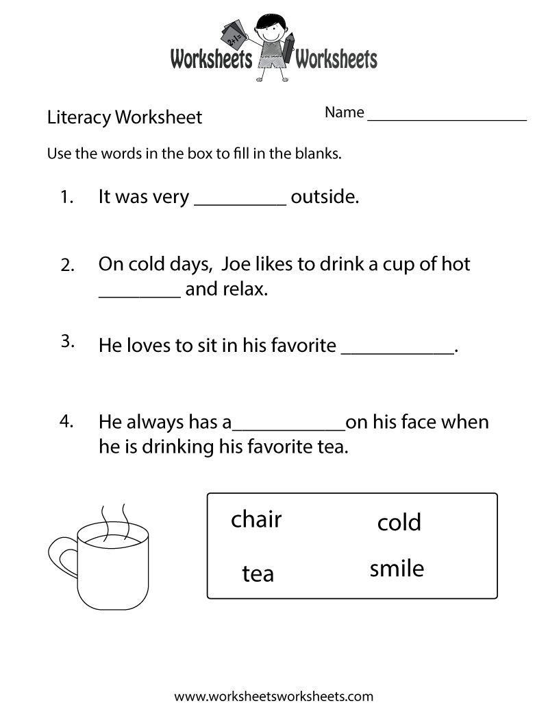 10 Literacy Worksheets For Kindergarten Worksheets Decoomo