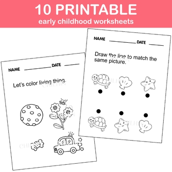 10 Printable For Early Childhood Worksheets By A Little Cave Of 