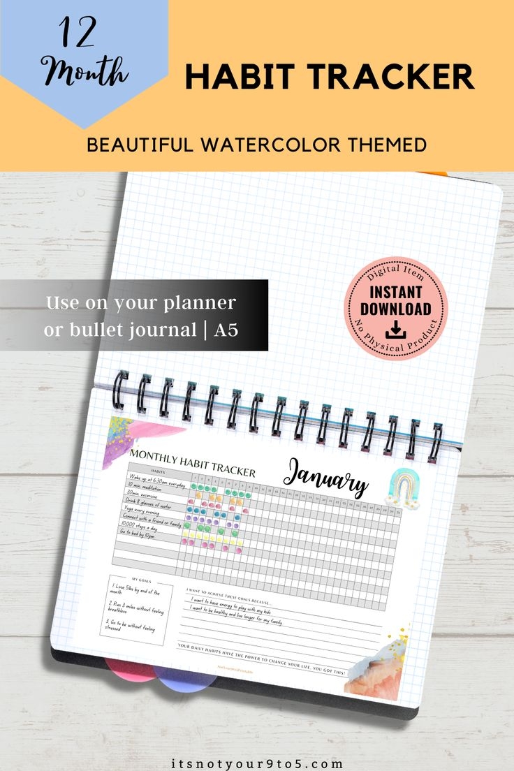12 month habit tracker printable