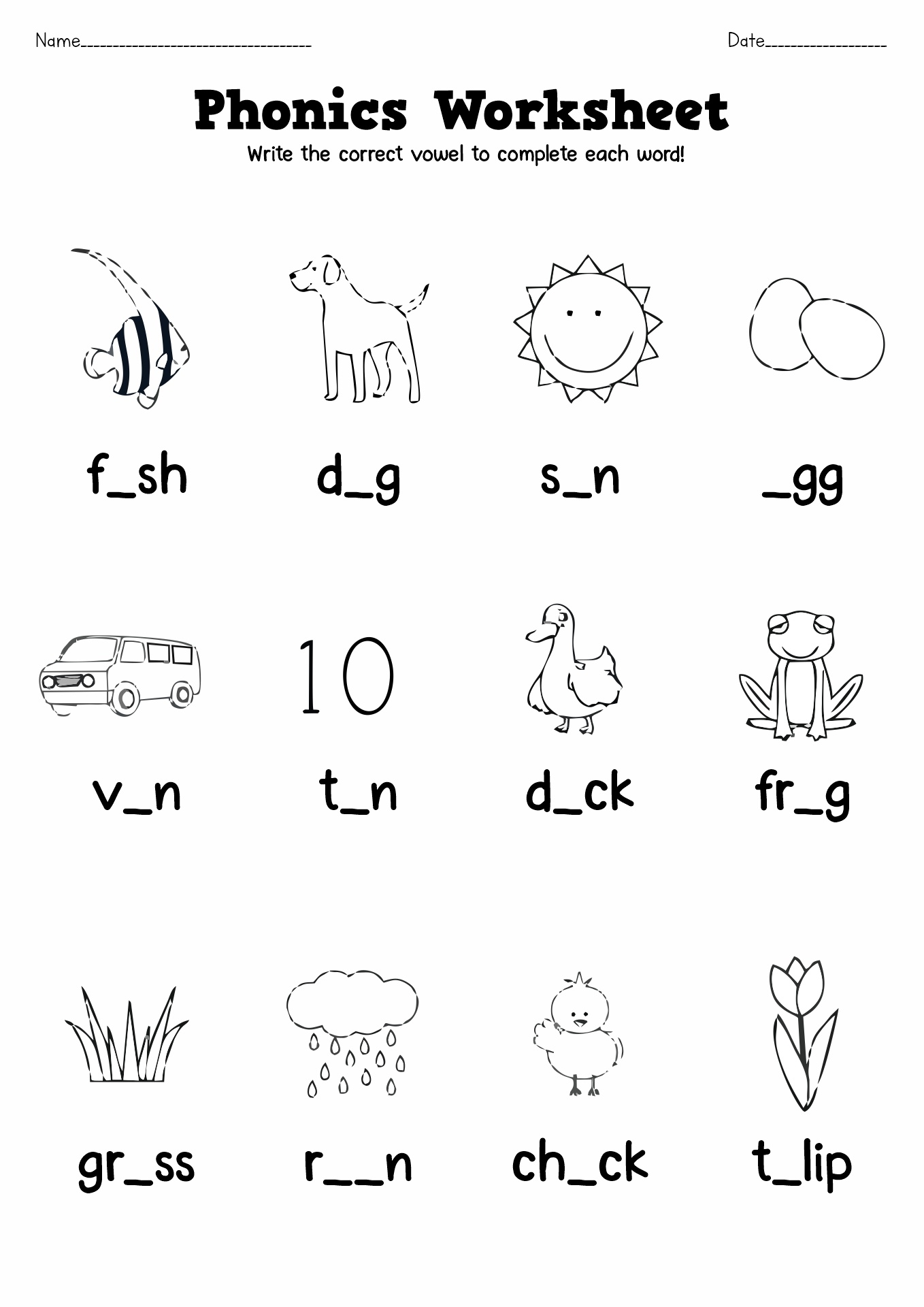 14 Free Printable Phonics Worksheets First Grade Free PDF At