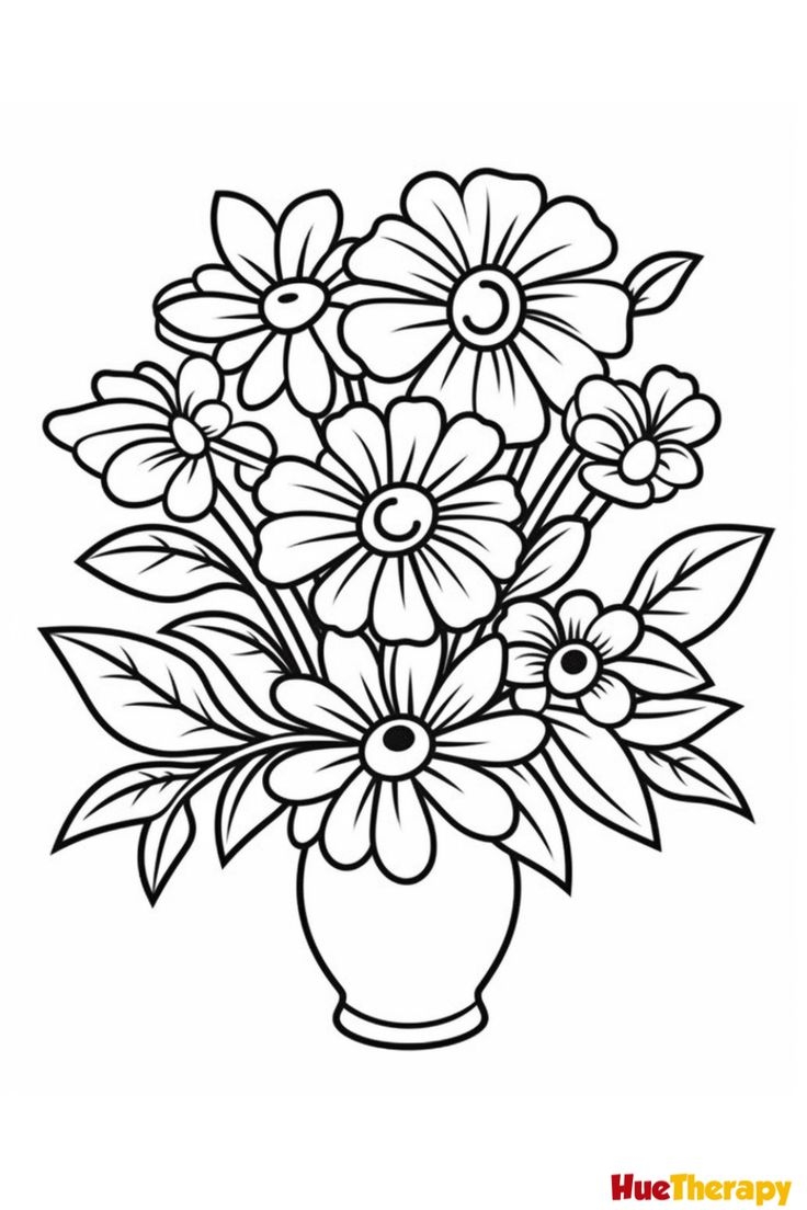 15 Beautiful Flower Coloring Pages For Kids And Adults Printable