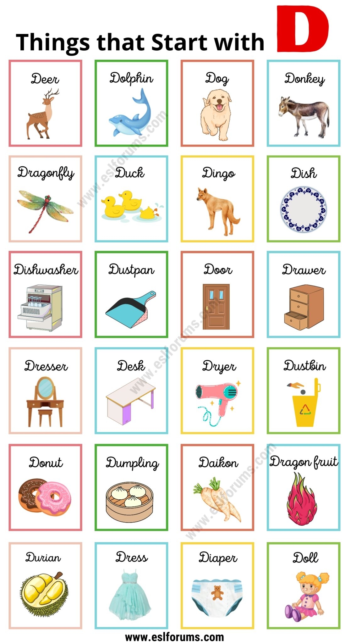 156 Things That Start With D D Objects For Kids ESL Forums