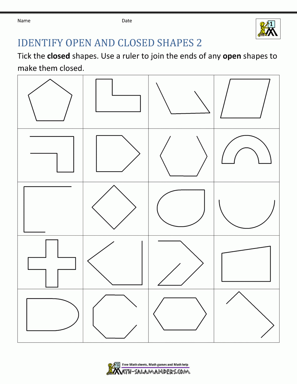1st grade geometry worksheets pdf