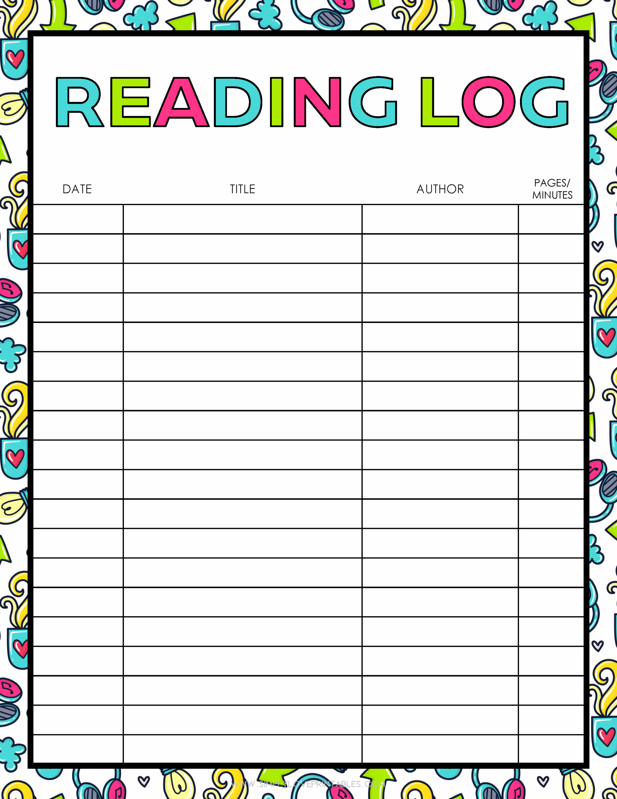20 Free Printable Reading Logs For Kids Simply Love Printables 
