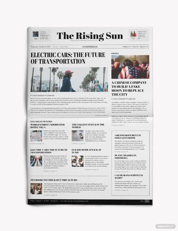 newspaper template word free