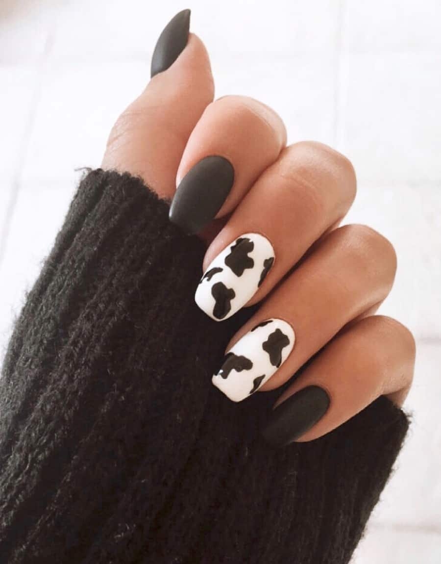 21 Cow Print Nails That ll Make You Love This Viral Trend pink Black