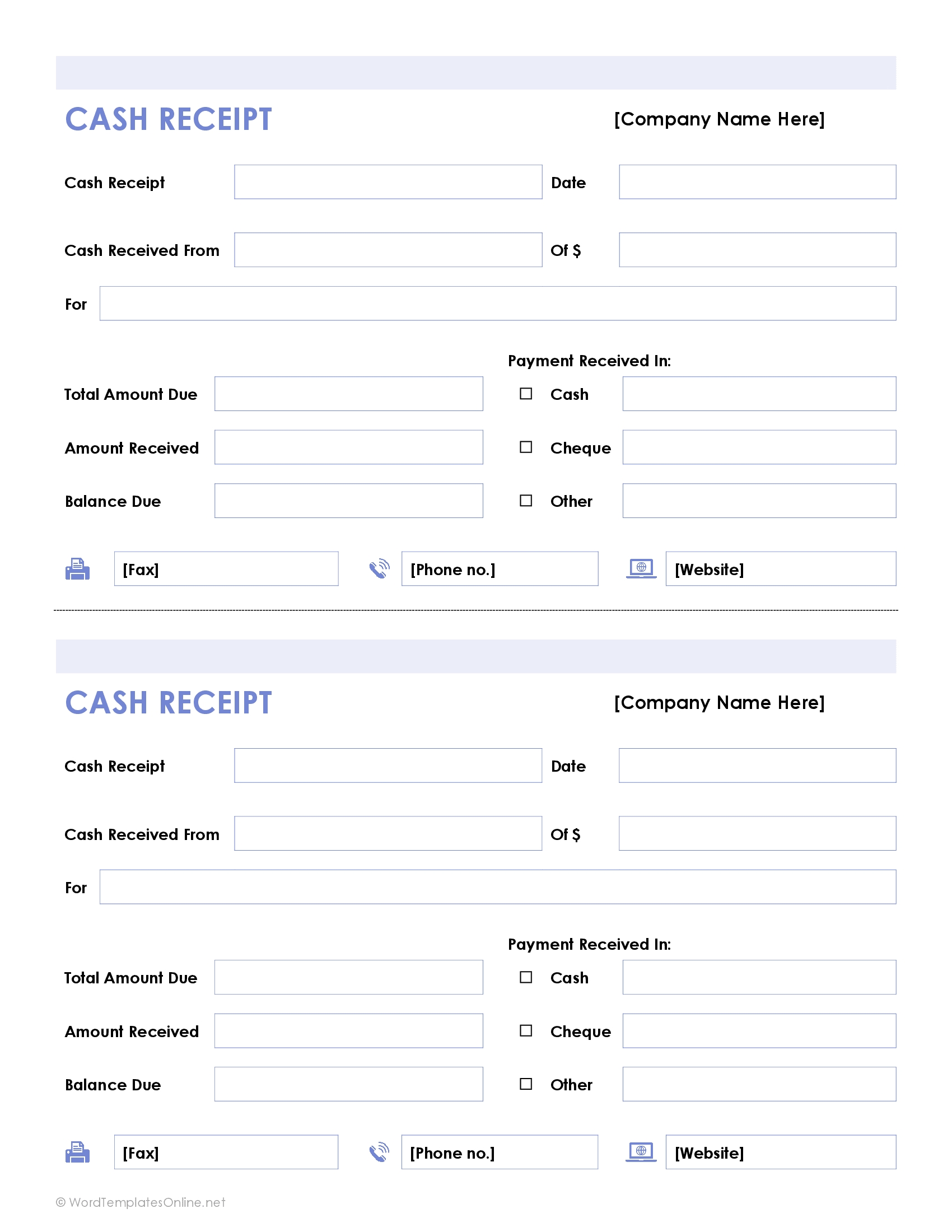 21 Free Cash Receipt Templates Word Excel And PDF 