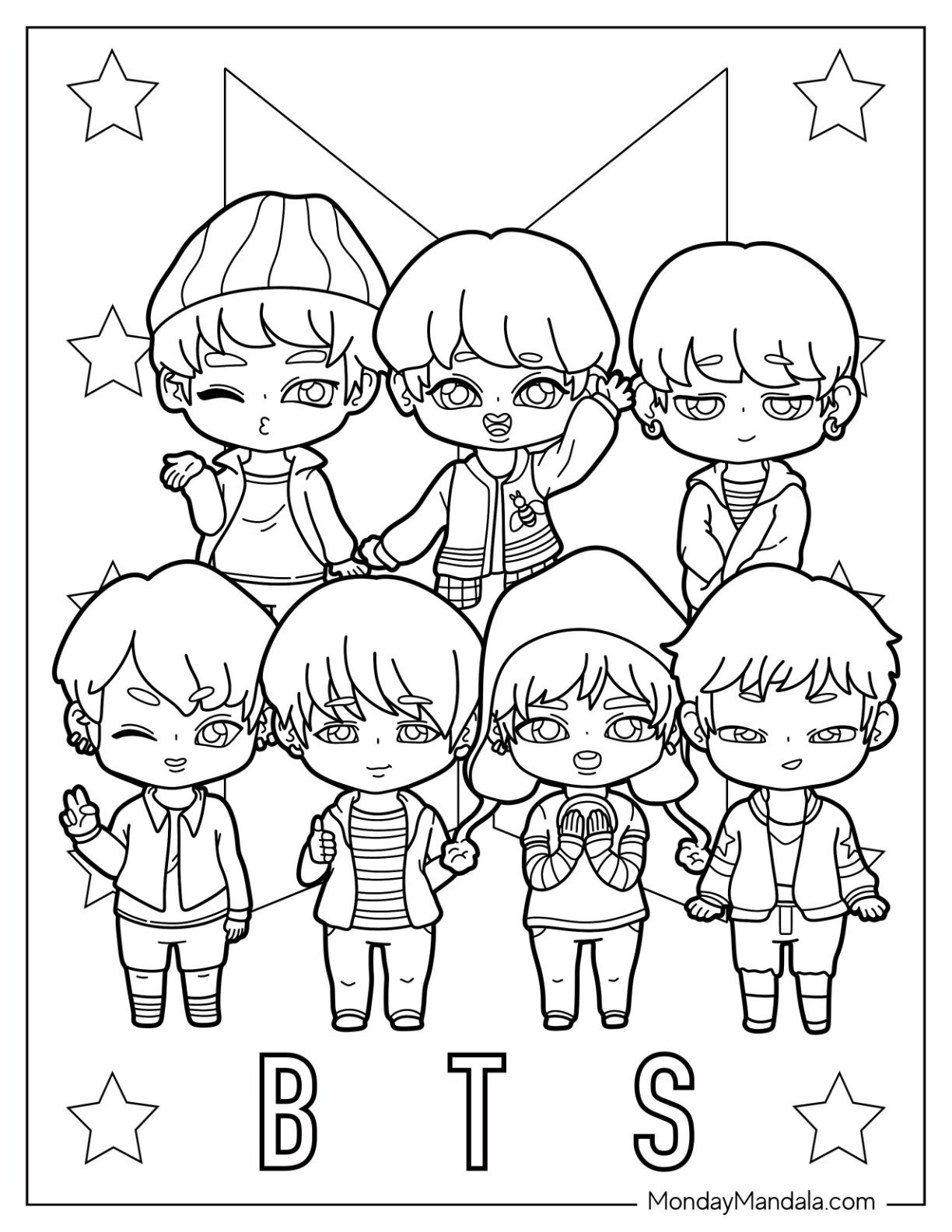 22 BTS Coloring Pages Free PDF Printables 40 OFF