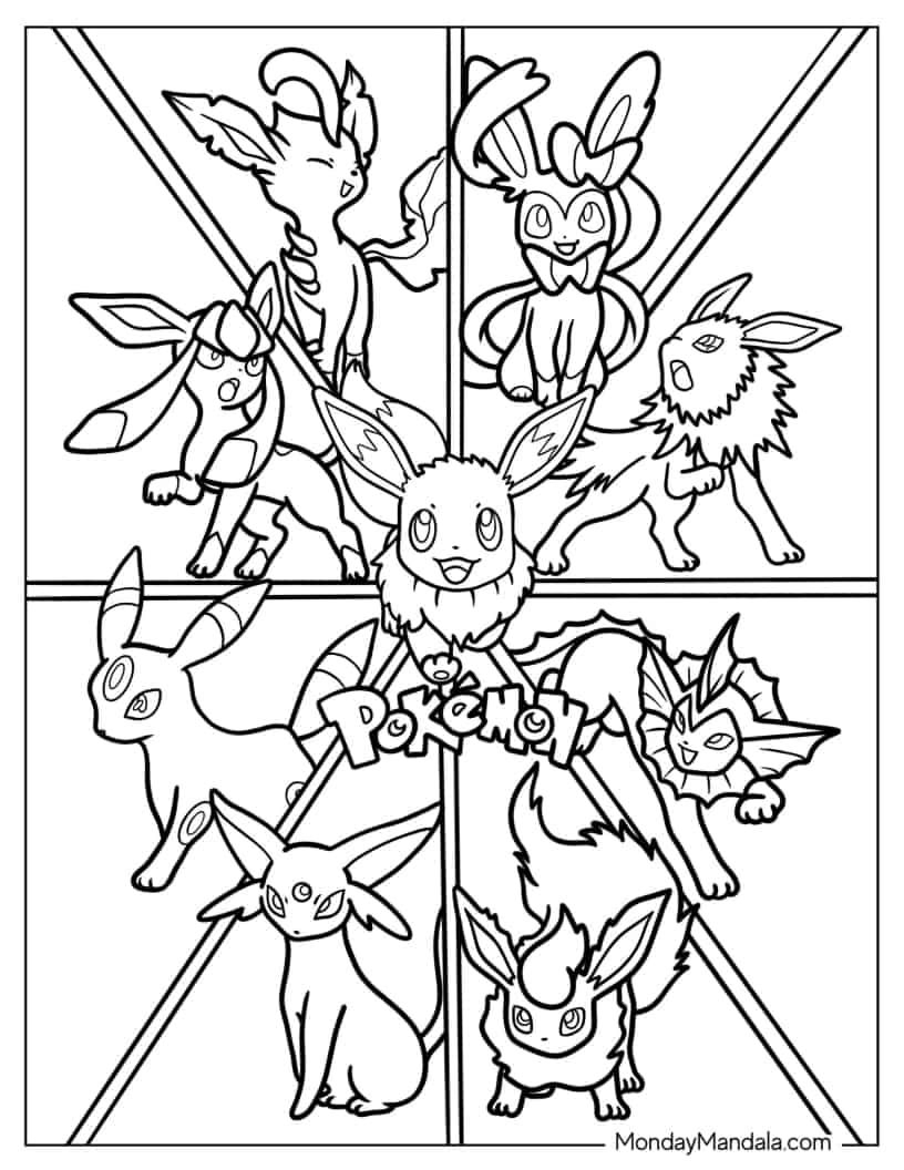 22 Eevee Coloring Pages Free PDF Printables Pokemon Coloring Pages 