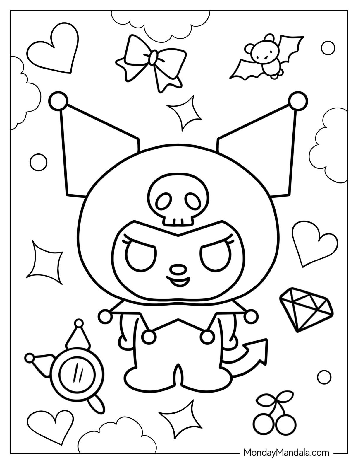22 Kuromi Coloring Pages Free Pdf Printables Artofit