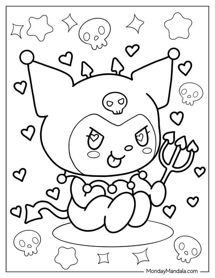 22 Kuromi Coloring Pages Free PDF Printables Coloring Pages Hello 