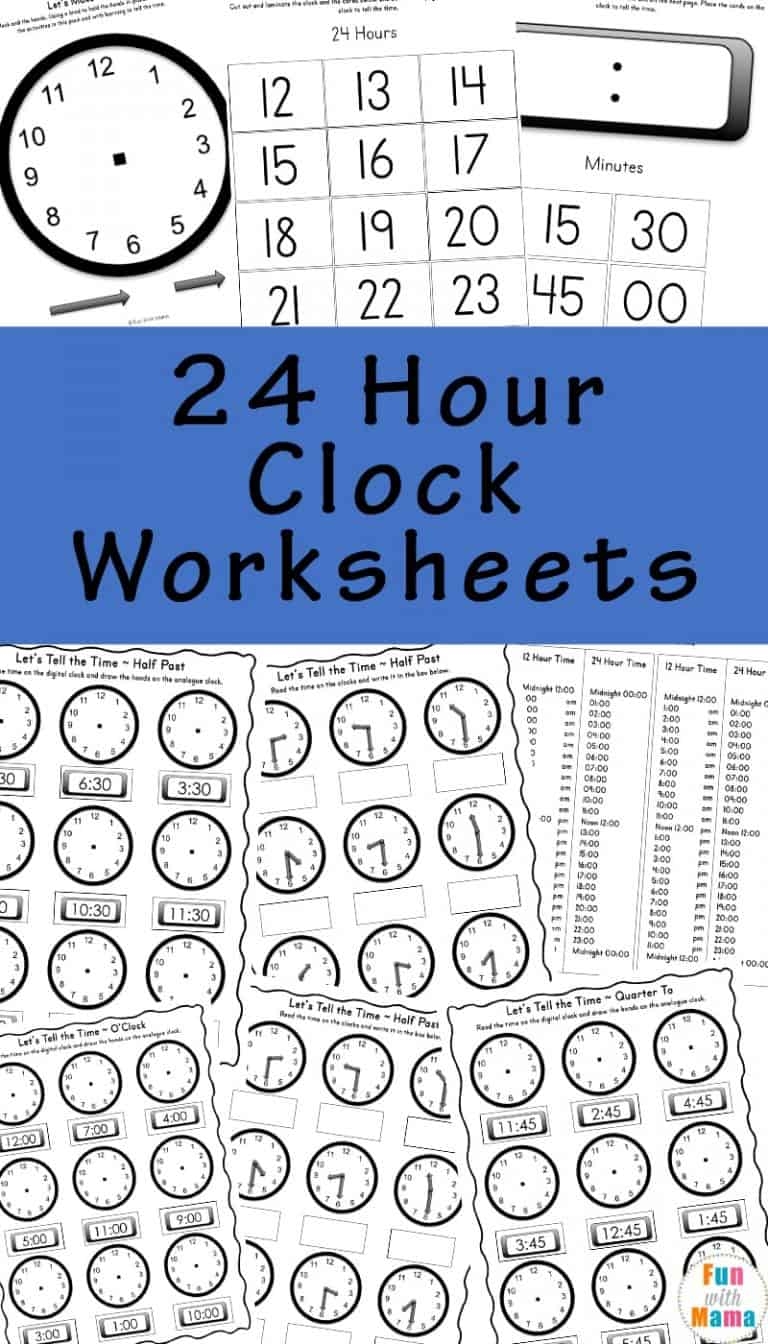 24 Hour Clock Worksheets Homeschool Printables For Free