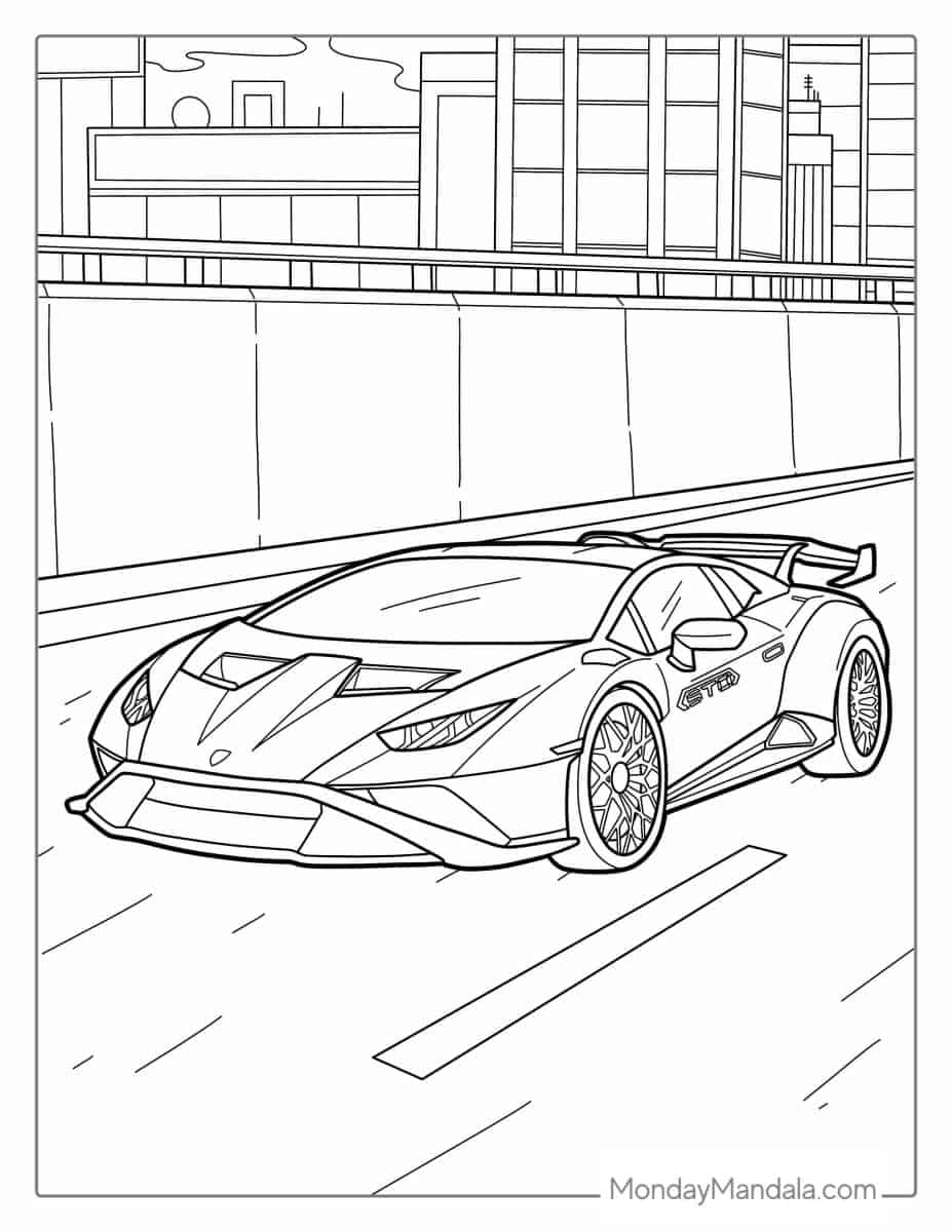 free coloring pages of Lamborghini