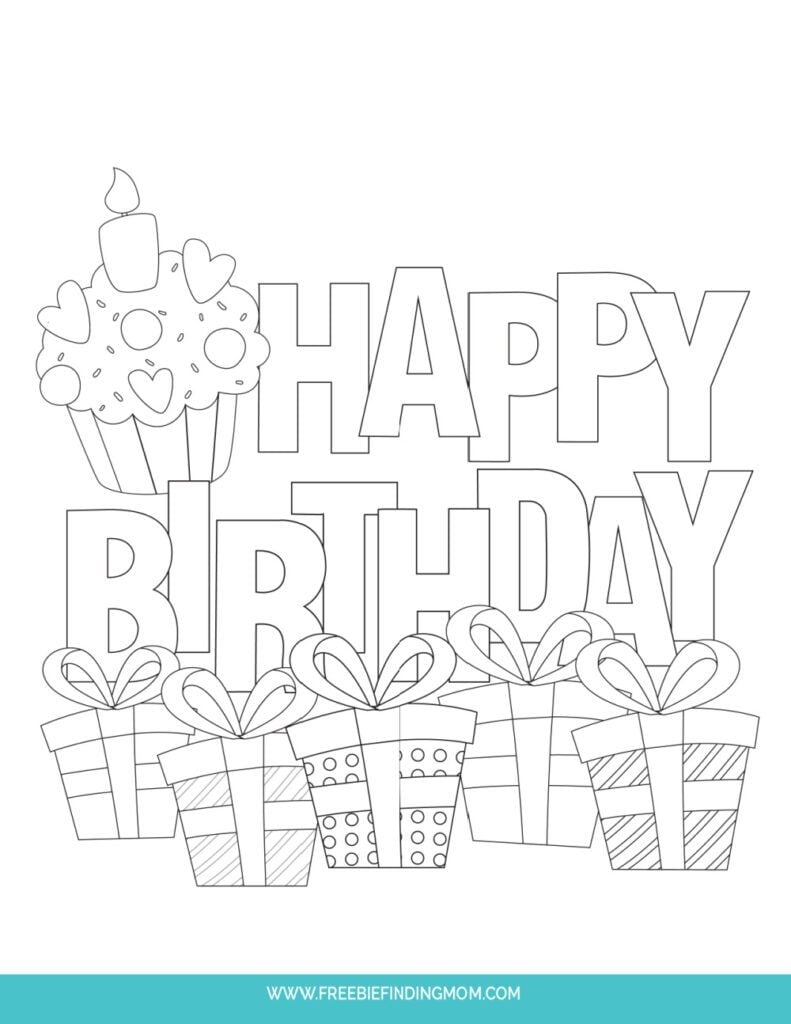 25 Free Printable Happy Birthday Coloring Pages These Printable Cards 