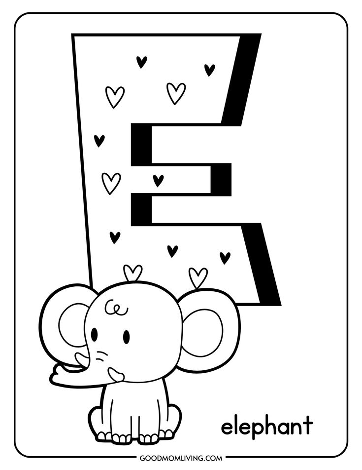 25 Free Printable Letter E Coloring Pages Best Alphabet Letter E