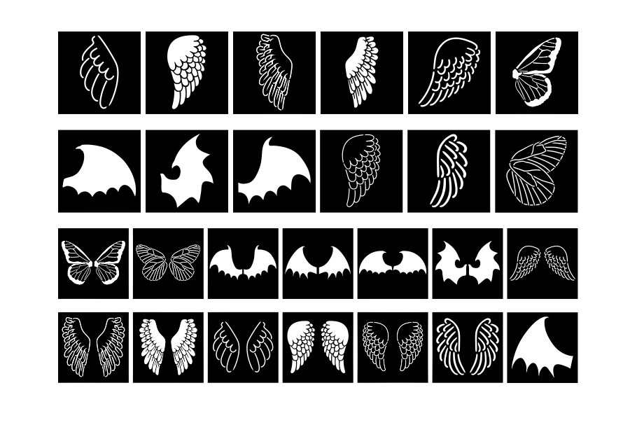 26 Angel Wings Stencil Butterfly Wing Stencil Digital Templates By 