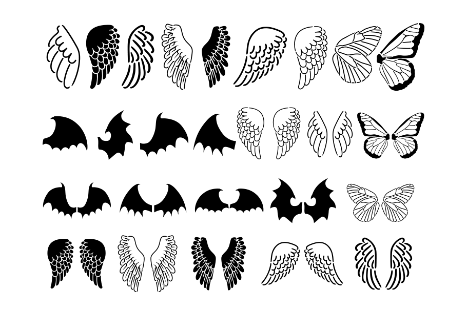 26 Angel Wings Stencil Butterfly Wing Stencil Digital Templates By 