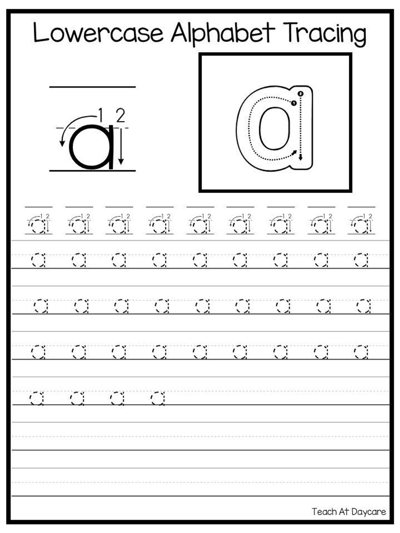 26 Printable Lowercase Alphabet Tracing Worksheets Preschool