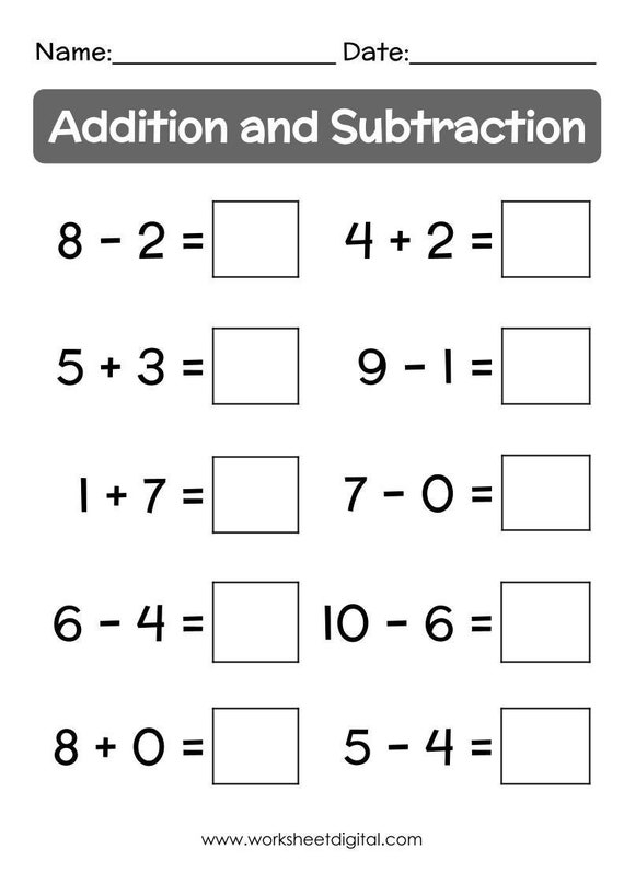2nd Grade Addition And Subtraction Worksheets With Answer Key 