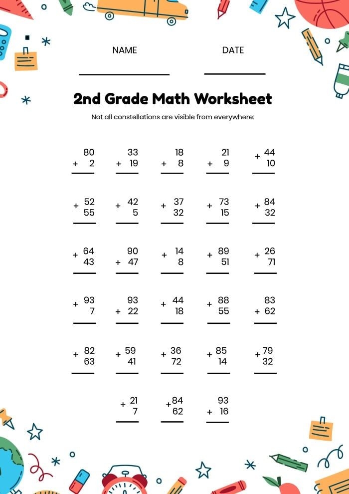 printable 2nd grade activity sheets