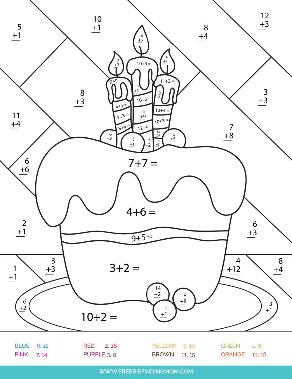 free printable addition pages