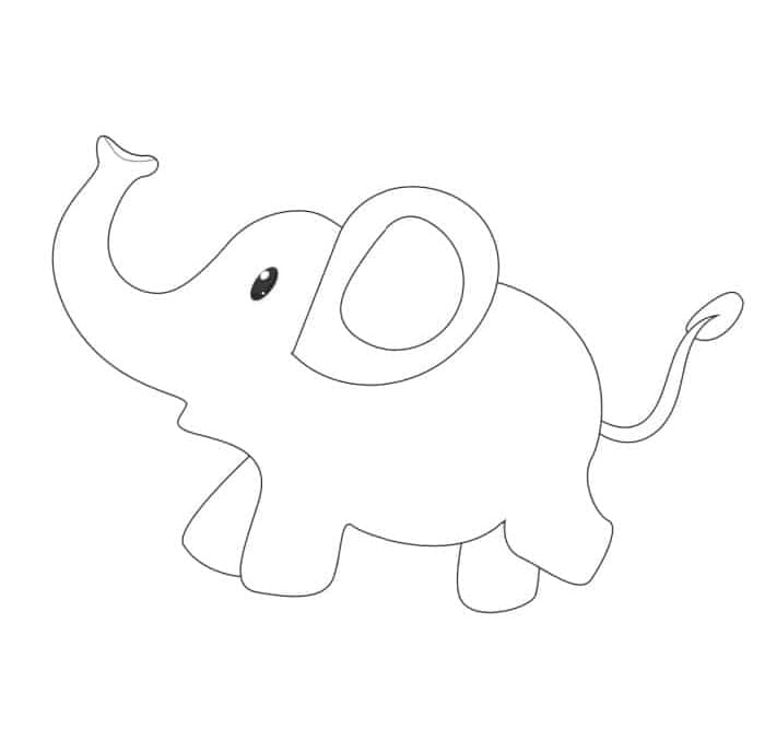 free printable elephant outline