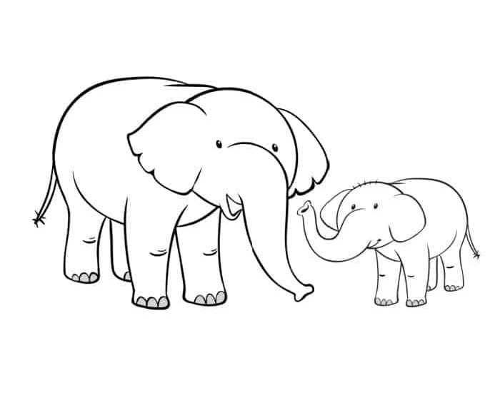 3 Free Printable Elephant Outline Drawings