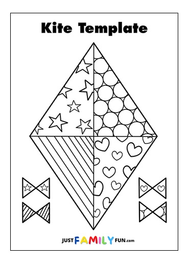 3 Printable Kite Template Craft Just Family Fun Worksheets Library