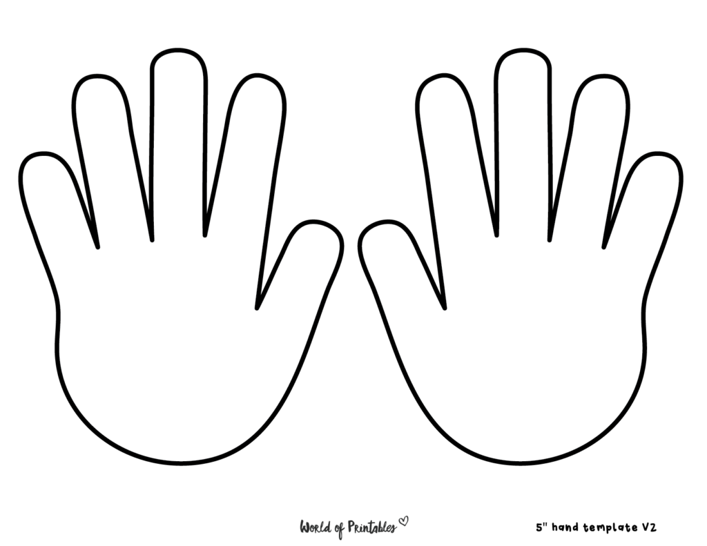 32 Hand Outline Printable Templates Hand Outline Template Printable