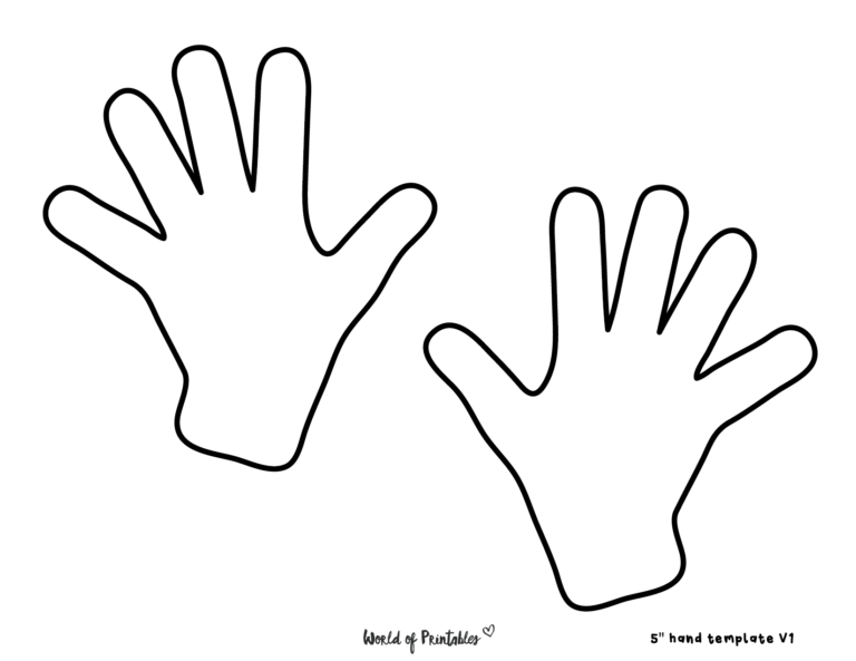 32 Hand Outline Printable Templates World Of Printables