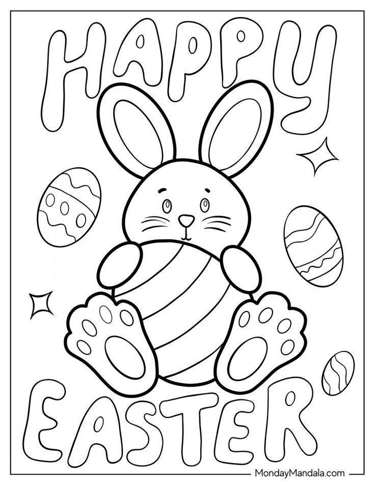 happy easter coloring pages printable