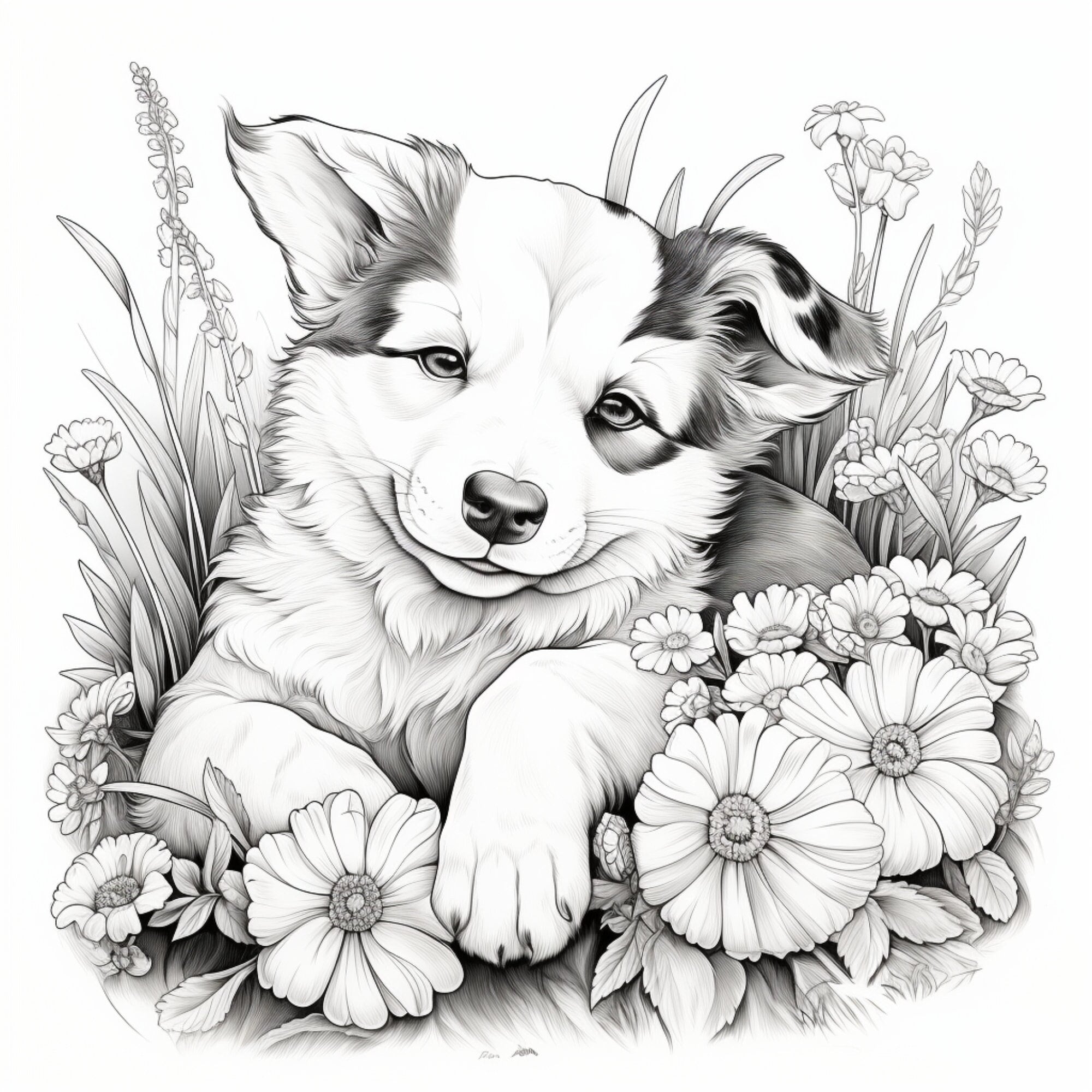 dog colouring free printable