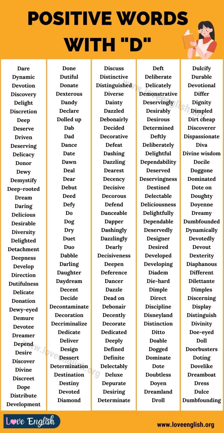 words that start with d printable