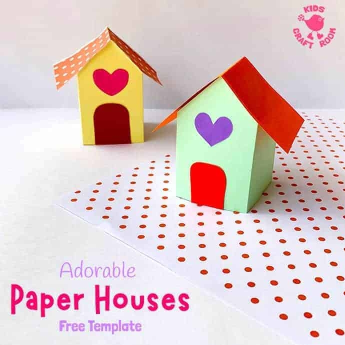 3D Paper House Craft Kids Craft Room