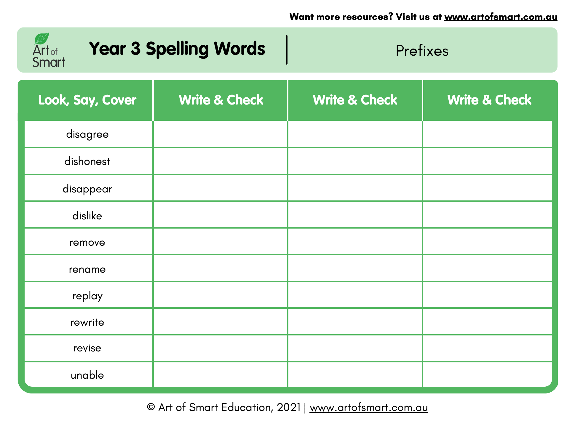 3rd grade spelling worksheets