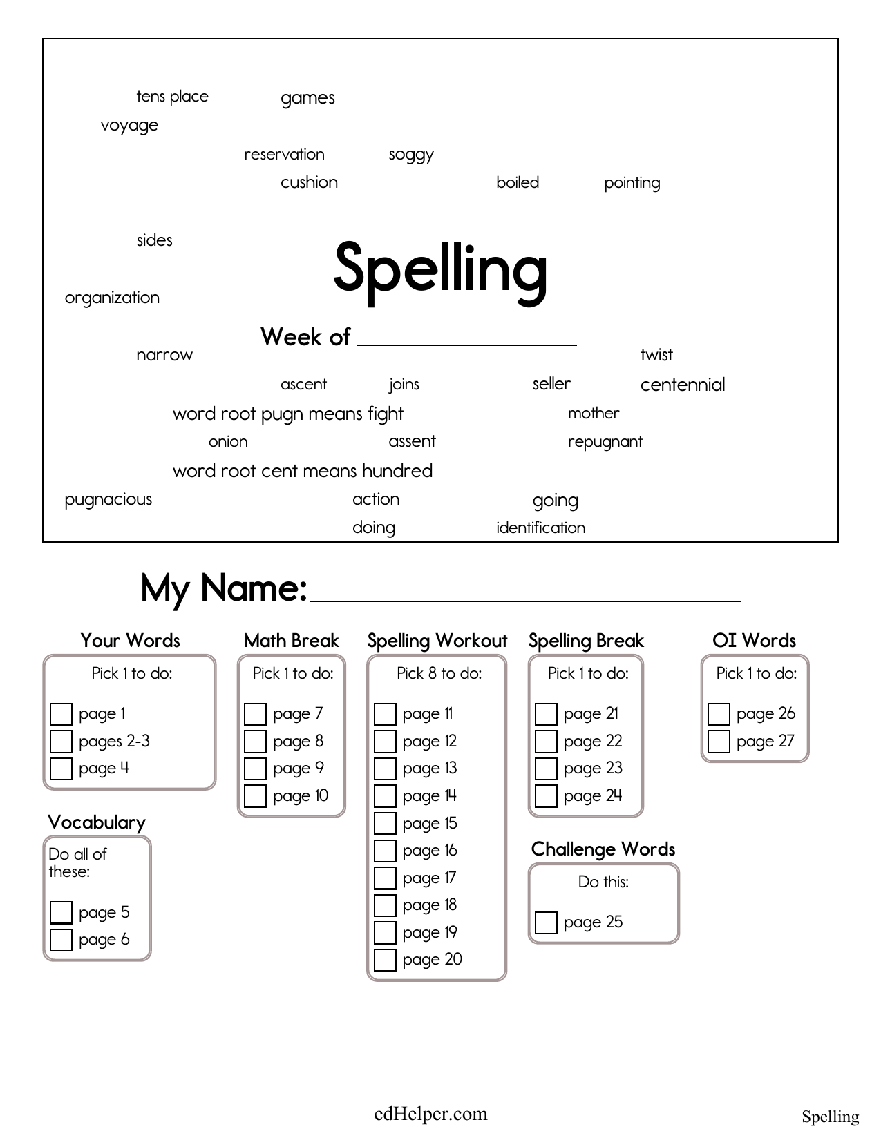 3rd grade spelling worksheets Worksheets Library