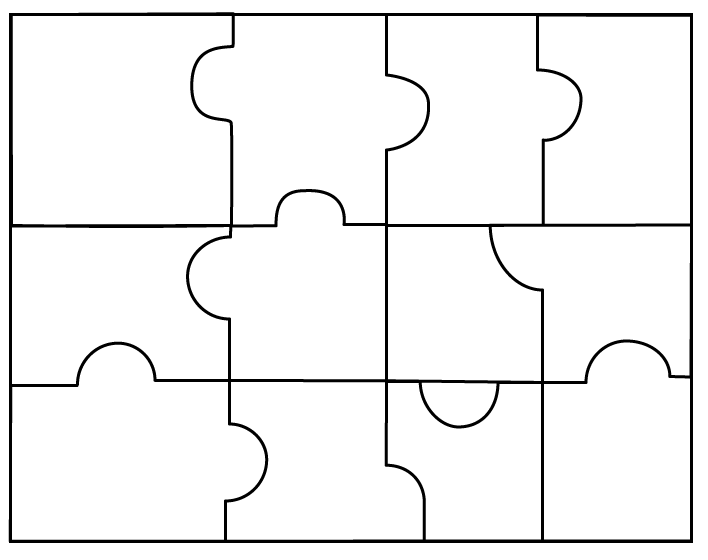4 Piece Jigsaw Puzzle Template ClipArt Best