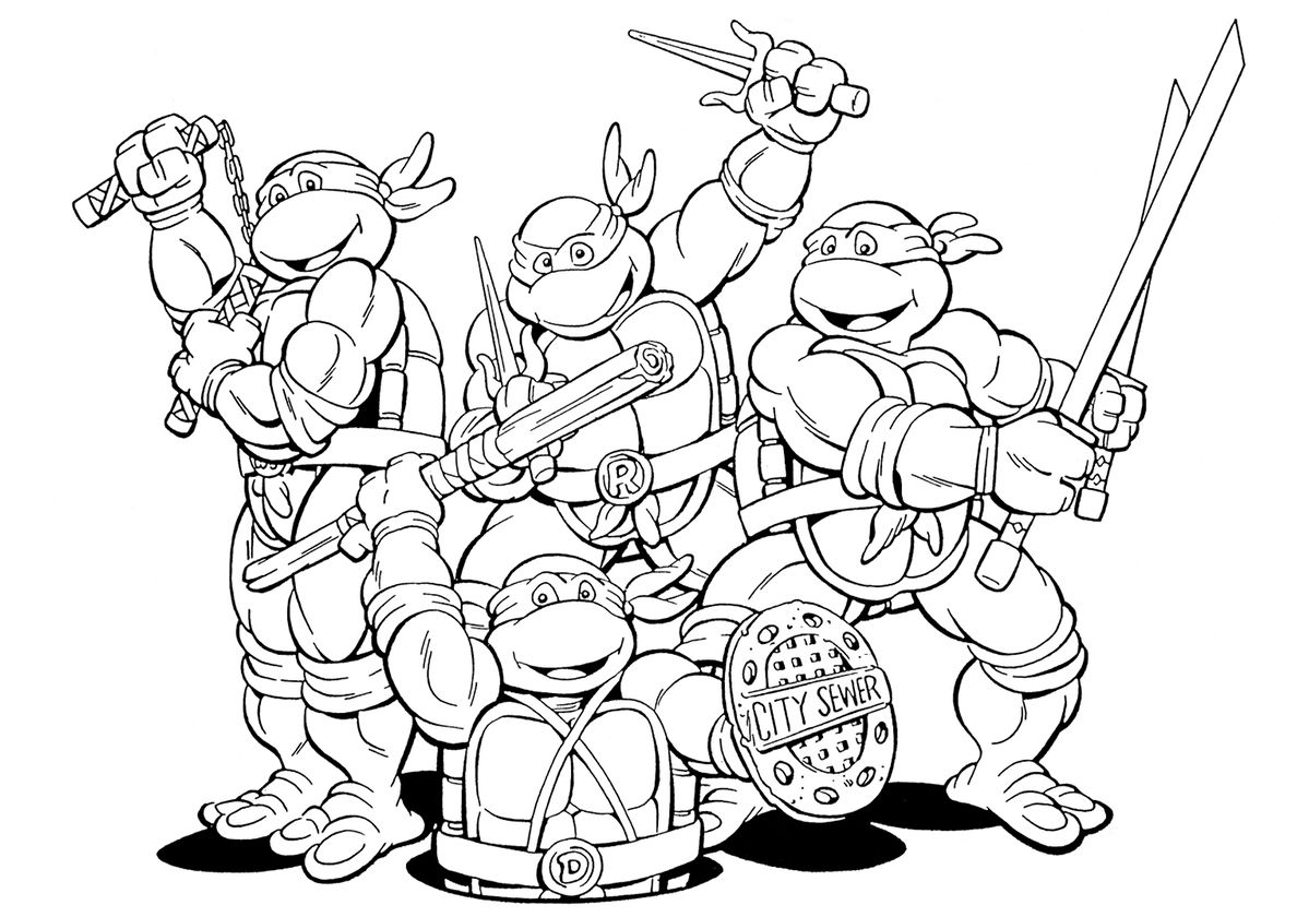 coloring page ninja turtle
