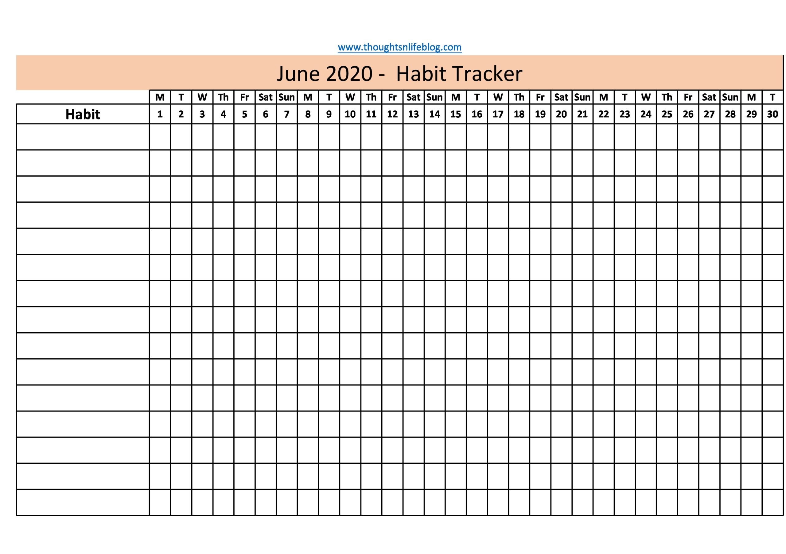 40 Printable Habit Tracker Templates FREE TemplateLab