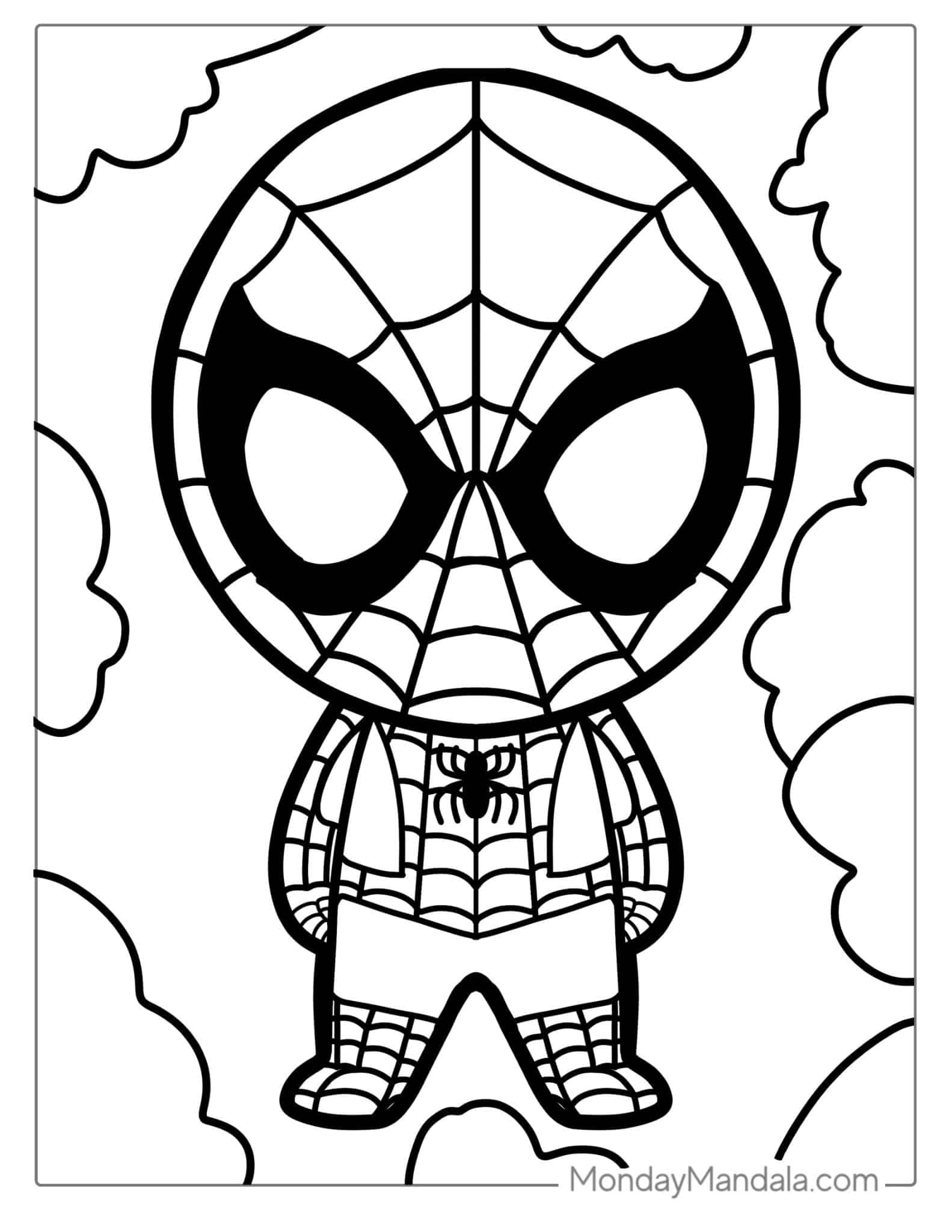 spider-man color pages free printable