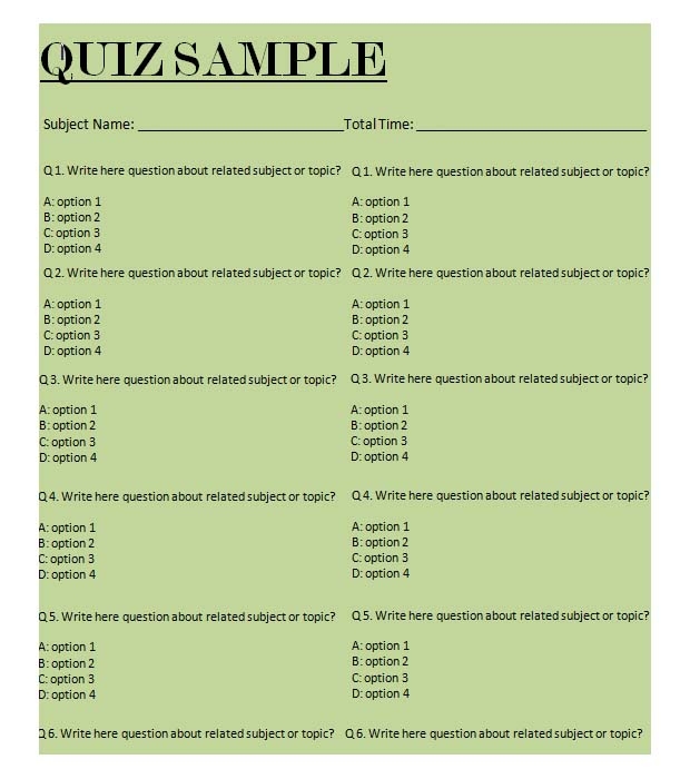 5 Best Free Business Quiz Templates Free Premium Templates
