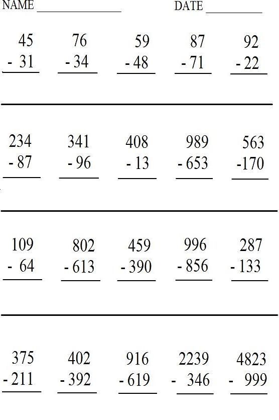 math worksheets free and printable