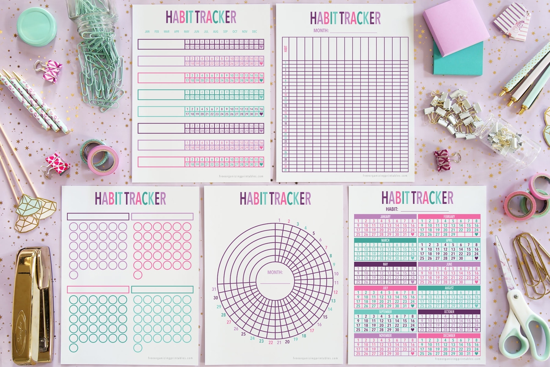 free printable habit tracking posters