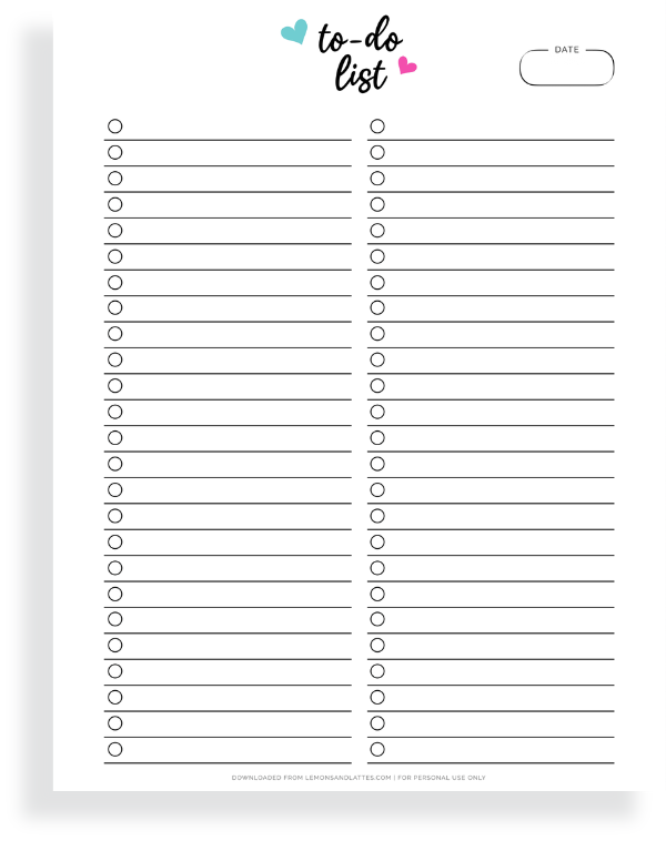 50 Free To Do List Printables
