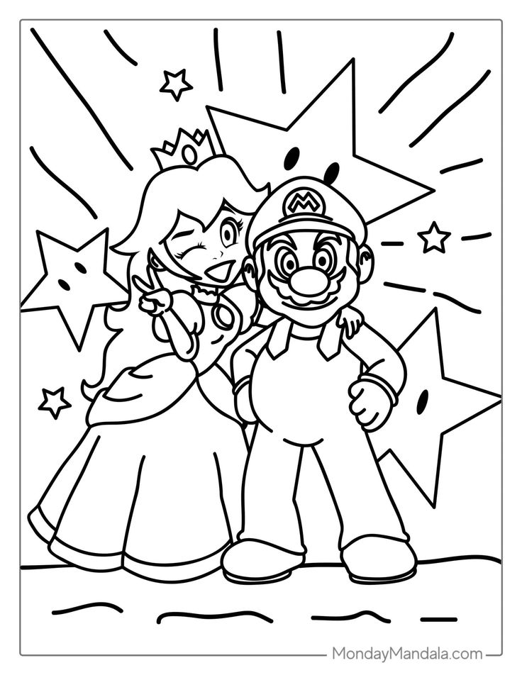 free Mario colouring pictures