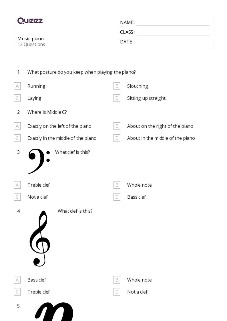 music worksheets for 2nd grade