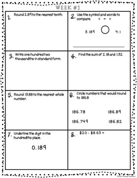 2nd grade math packet printable