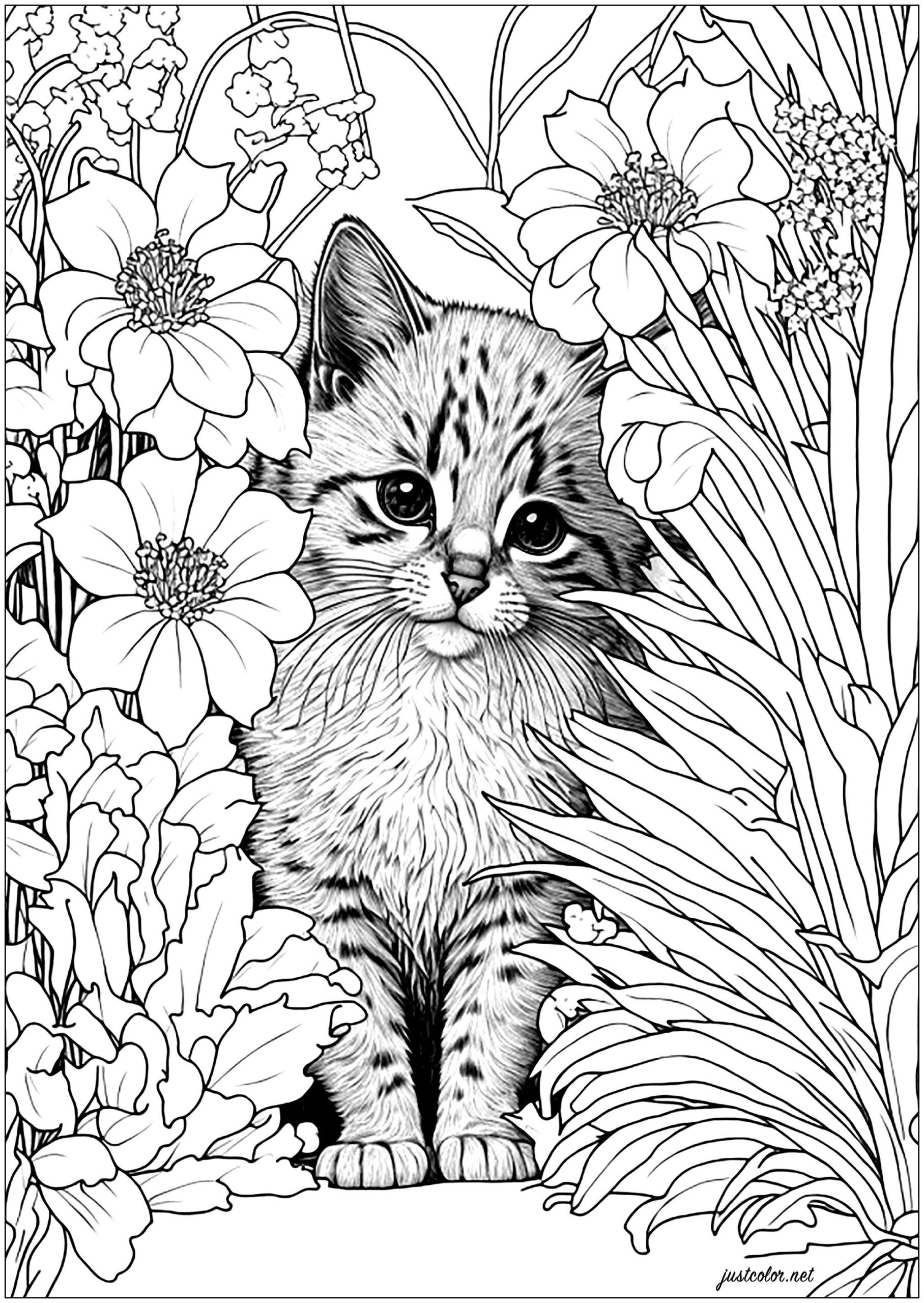6 Cat Coloring Pages Cat Coloring Page Detailed Coloring Pages Cat 